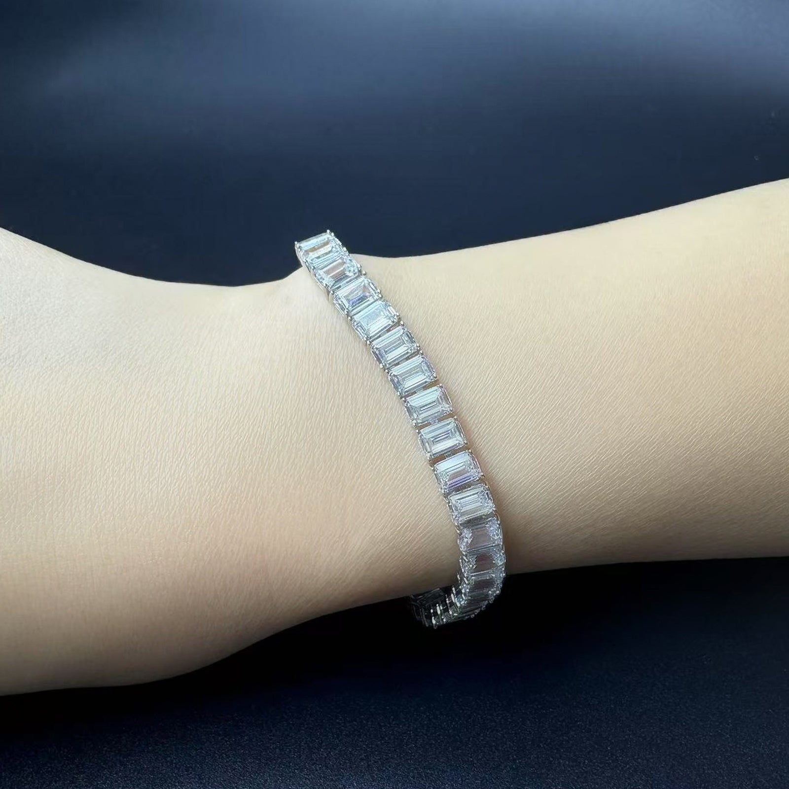 Aurabelle 925 sterling silver with 5A zircon bracelet, evening wedding bracelet, holiday gift
