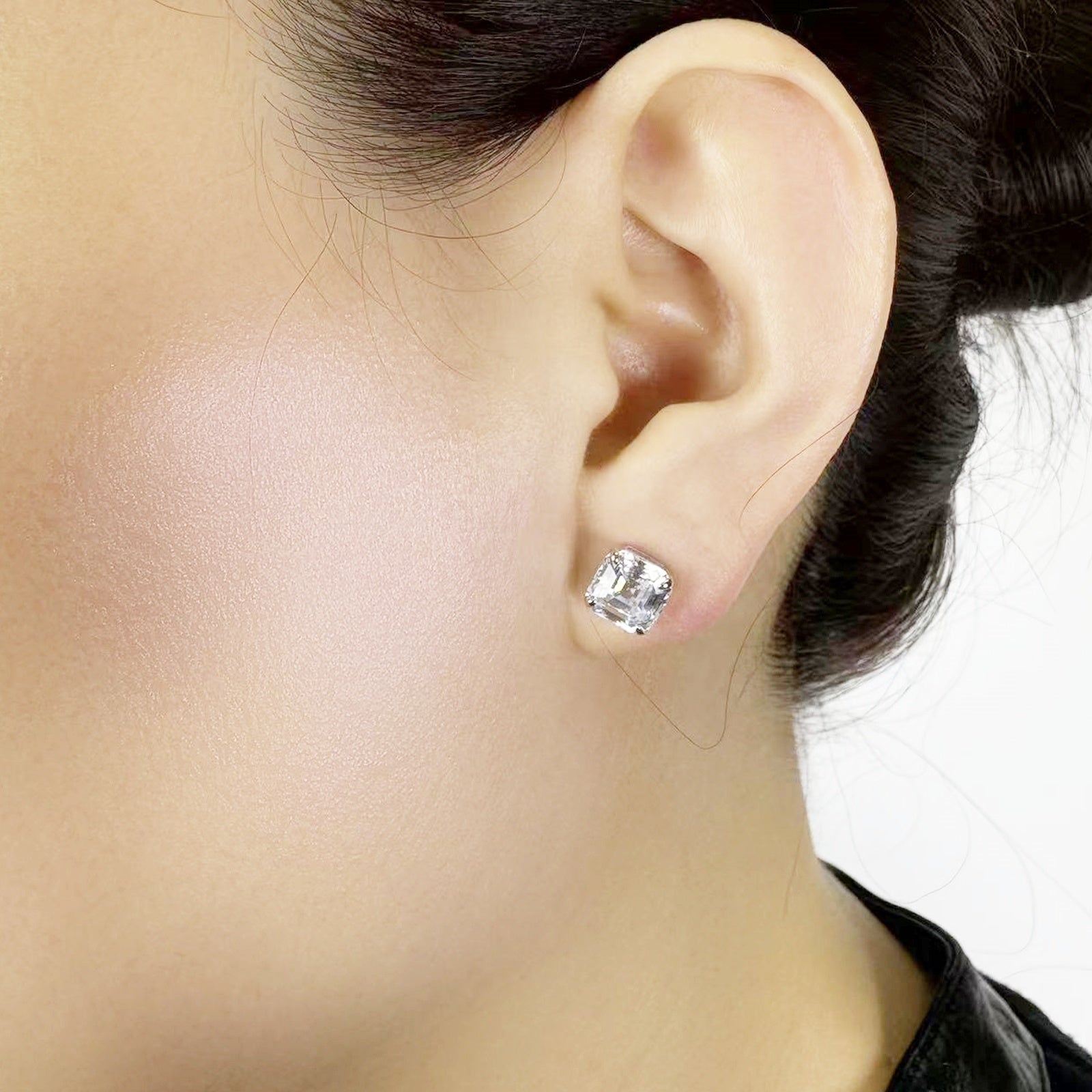 AuraBelle 925 silver square zircon earrings