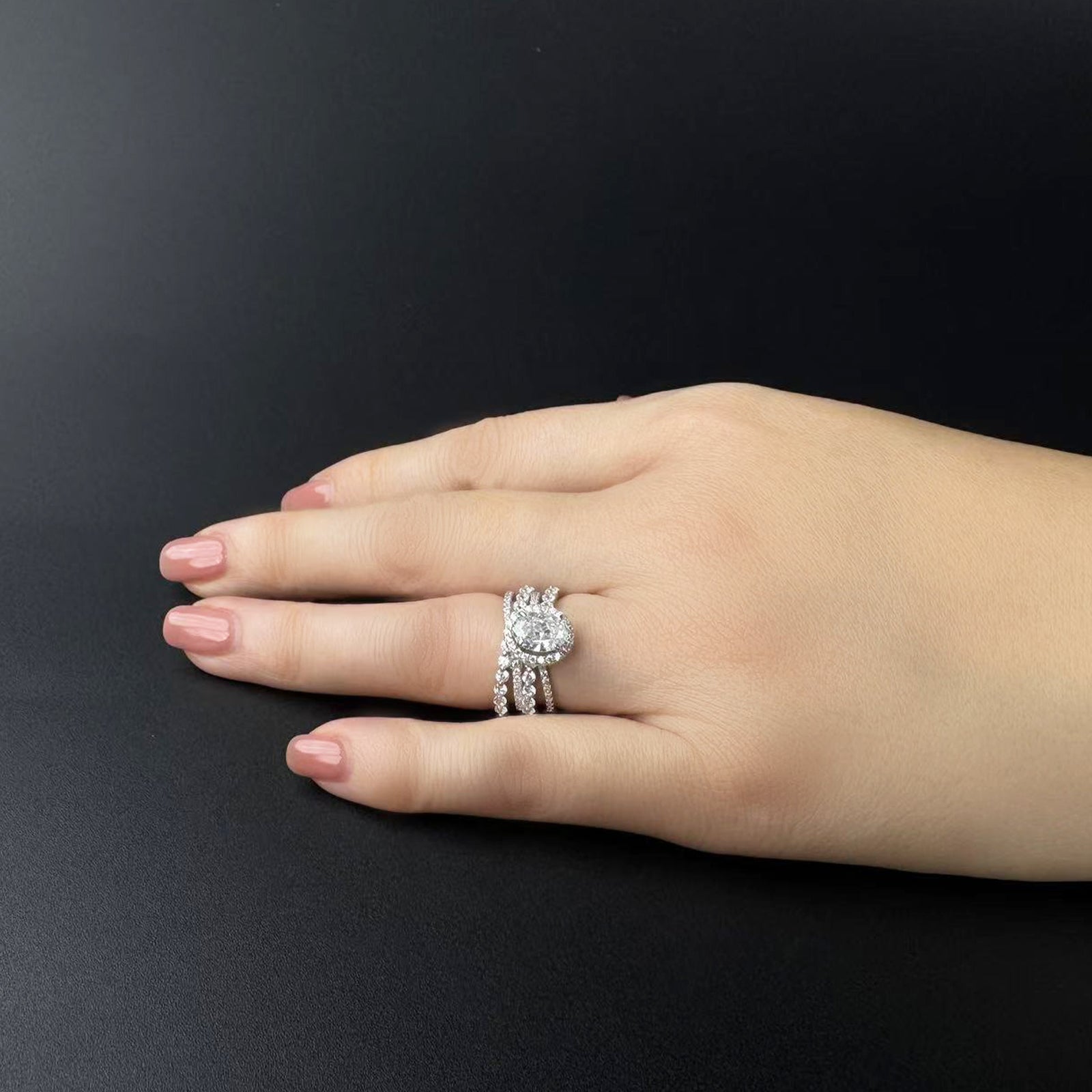 AuraBelle 925 Silver Zirconia Gemini Ring