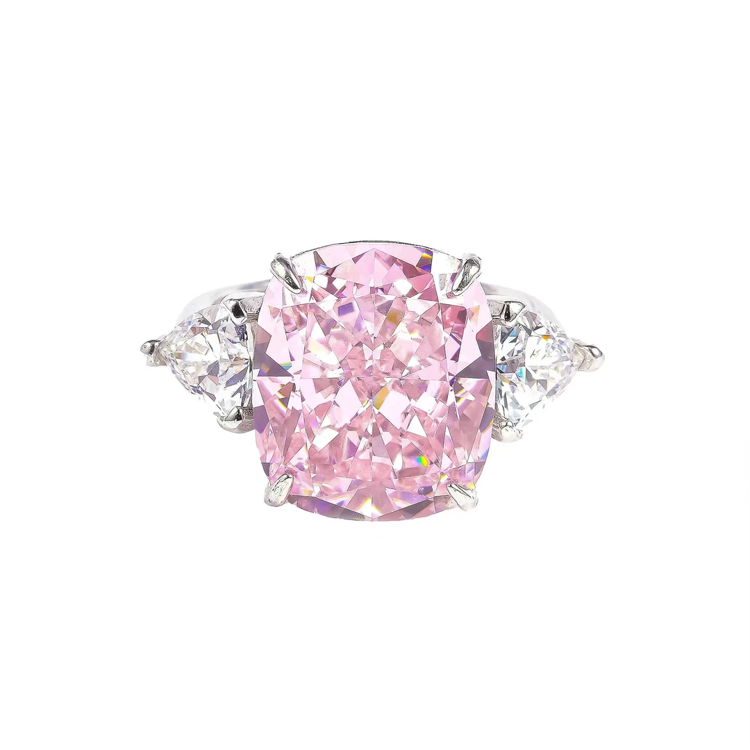 Aurabelle 925 sterling silver pink zircon ring, gemstone ring, rose story, alternative ring